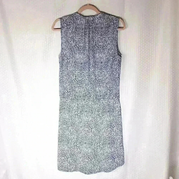 Hillary Radley Blue and White Geometric Print Size 8 Sleeveless Dress adjustable - Picture 4 of 7